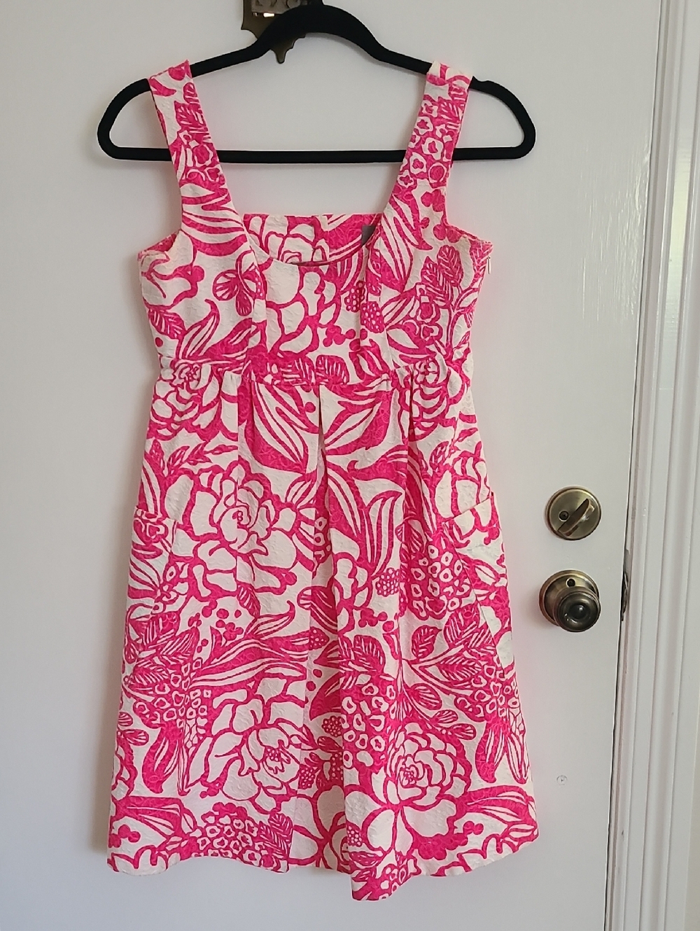 Bright Pink Floral Sleeveless Sundress